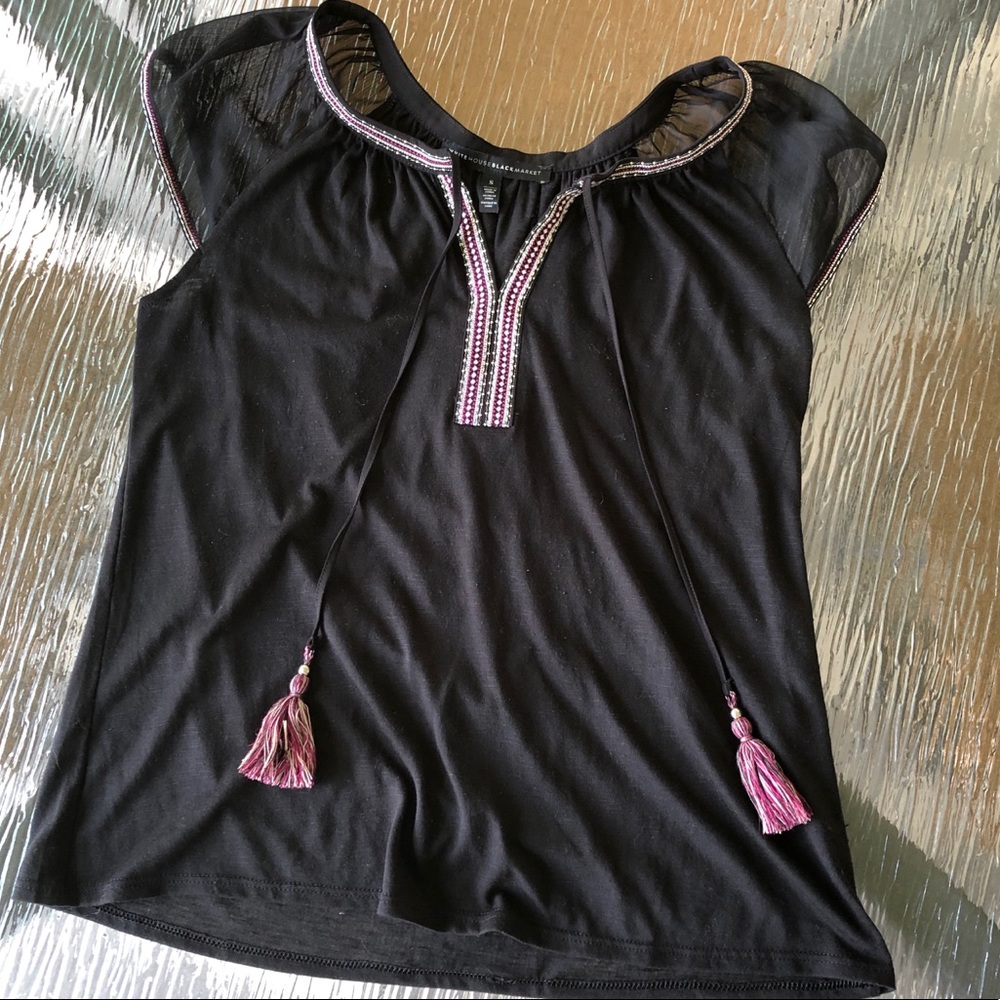White House Black Market | Cap Sleeved Blouse